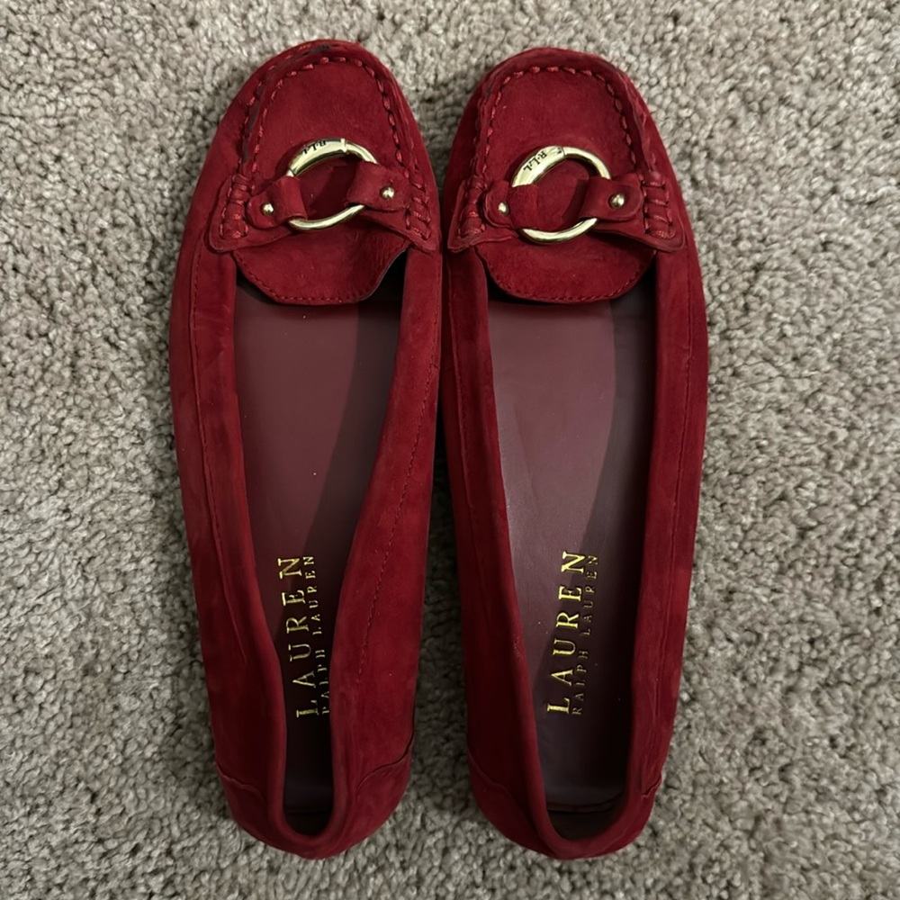 Ralph Lauren Candace Flats Red Women's Size 7B